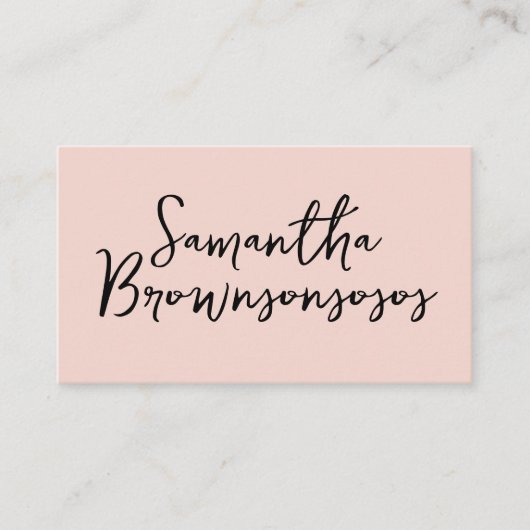 ピンクシグネチャーソフトパステルミニマル 名刺 (正面)