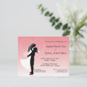 ピンクシグラデーションルエッフォーマルトシャワー招待状 招待状 (スタンド正面)