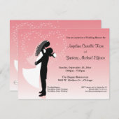 ピンクシグラデーションルエッフォーマルトシャワー招待状 招待状 (正面/裏面)