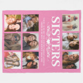 ピンクシスターズフォトコラージュフリースブランケット フリースブランケット (正面(横))