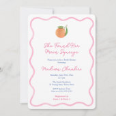 ピンクシッはっきりしたトラスメインスクイズブライダルシャワー 招待状 (正面)