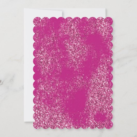 ピンクシックグリジーグリッタースパークル16誕生日 招待状 (裏面)