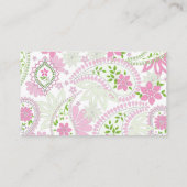 ピンクシックスタイリッシュかわいらしペイズリーパタモダンーン 名刺 (裏面)