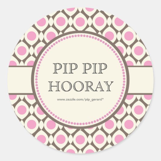 ピンクシックブライダルシャワーデザートテーブルラベルラベル ラウンドシール (正面)