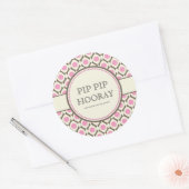 ピンクシックブライダルシャワーデザートテーブルラベルラベル ラウンドシール (封筒)