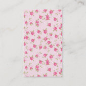 ピンクシックヴィンテージフローラプリント 名刺 (裏面)