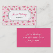 ピンクシックヴィンテージフローラプリント 名刺 (正面/裏面)