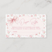 ピンクシック弓バラベビーガールシャワーオムツラッフル エンクロージャーカード (正面)