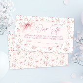 ピンクシック弓バラベビーガールシャワーオムツラッフル エンクロージャーカード