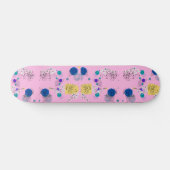 ピンクシック抽象芸術フローラルパターン スケートボード (横)