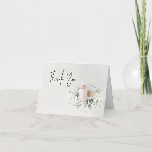 ピンクシップ&シー新生児折り畳みサンキューカード サンキューカード (正面)