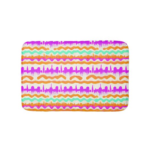 ピンクシティアーバンマラルグラフィティ通りアートパターン バスマット (正面)