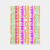 ピンクシティアーバンマラルグラフィティ通りアートパターン フリースブランケット (正面)