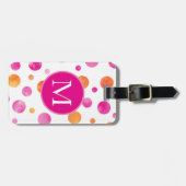 ピンクシトラスウォーター水玉模様 ラゲッジタグ (正面横)