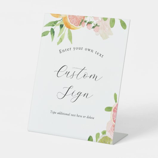 ピンクシトラスカスタム文字標識 台座サイン (正面)