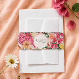 ピンクシトラスガーデンモノグラムインビテーションベリーバンド 招待状ベリーバンド