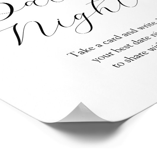 ピンクシトラスデイトナイトアイディアブライダルシャワー標識 ポスター (角)