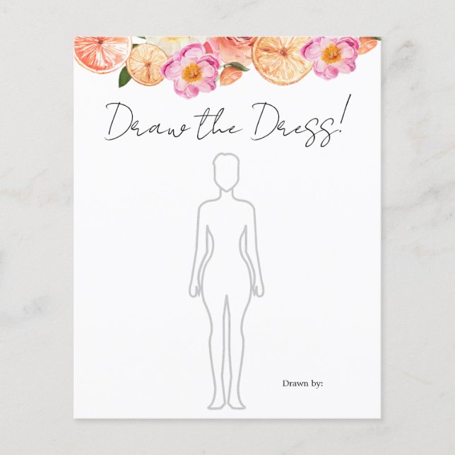 ピンクシトラスドローザドレスブライダルシャワーゲーム (正面)