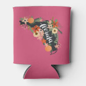 ピンクシトラスフローラフロリダ州シルエット 缶クーラー (正面)