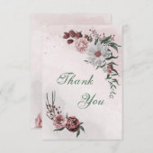 ピンクシナモンバラ白フローラ サンキューカード (正面/裏面)
