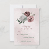 ピンクシナモンバラ白フローラ 出欠カード (正面)