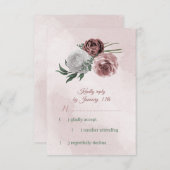 ピンクシナモンバラ白フローラ 出欠カード (正面/裏面)