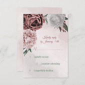 ピンクシナモンバラ白フローラ 出欠カード (正面/裏面)