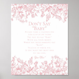 ピンクシノワズリーデザイン Don't Say Baby ショーゲーム ポスター