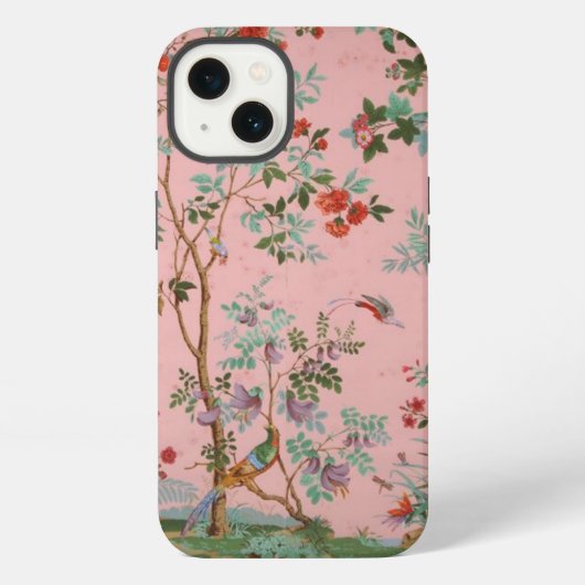 ピンクシノワズリーデザイン iPhoneケース (裏面)