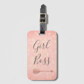 ピンクシメリーガールボス ラゲッジタグ (正面縦)