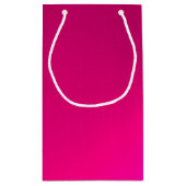 ピンクシャイニーフェイクメタル名前をカスタムする スモールペーパーバッグ (裏面)