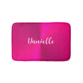 ピンクシャイニーフェイクメタル名前をカスタムする バスマット (正面)