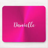 ピンクシャイニーフェイクメタル名前をカスタムする マウスパッド (正面)