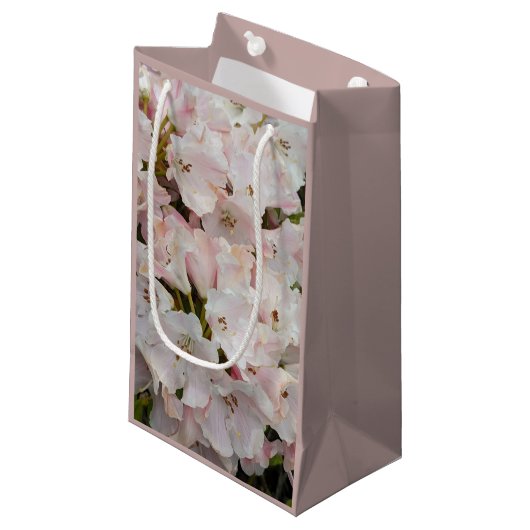 ピンクシャクシャクナゲ開花フローラ スモールペーパーバッグ (正面アングル)