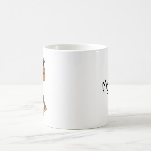 ピンクシャツ付きアピー馬ライダー – マグカップ (中央)