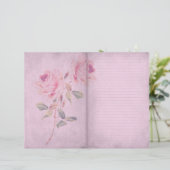 ピンクシャビーシックバラ裏地スクラップブック紙 (スタンド正面)