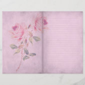 ピンクシャビーシックバラ裏地スクラップブック紙 (裏面)