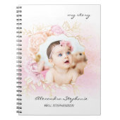ピンクシャビーシックパーソナライズされたベビーガール ノートブック (正面)
