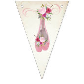 ピンクシャビーシックフローラバレエのスリッパ バンティングフラッグ (第2の旗)