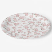 ピンクシャビーシックヴィンテージベビーガールシャワー ペーパープレート (アングル)