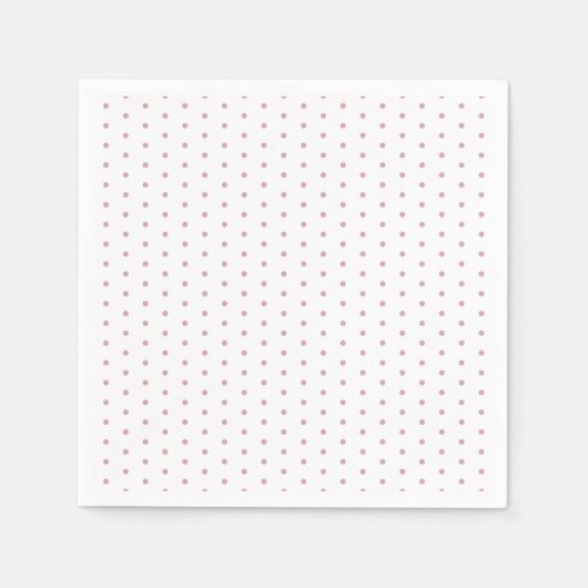 ピンクシャビーシック水玉模様ベビーガールシャワー スタンダードカクテルナプキン (正面)