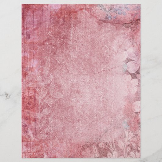 ピンクシャビーヴィンテージスクラップブック紙 (正面)