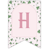 ピンクシャムロックハッピーバースデー写真 バンティングフラッグ (第2の旗)