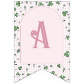 ピンクシャムロックハッピーバースデー写真 バンティングフラッグ (第3の旗)