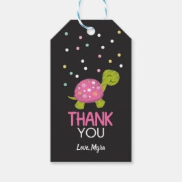 ピンクシャルボードタートルギフトラベル ギフトタグ