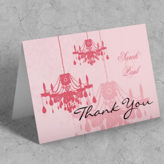 ピンクシャンデリアありがとう サンキューカード