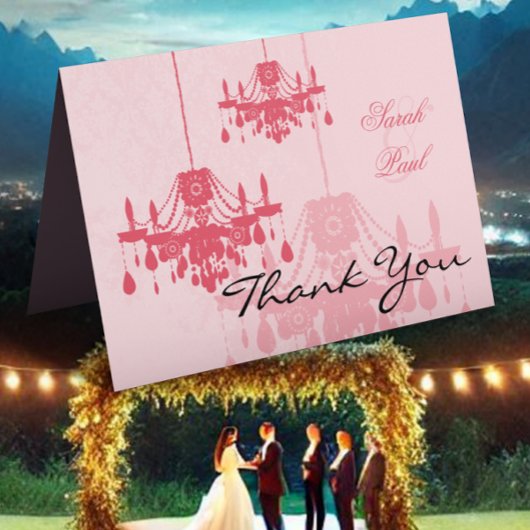 ピンクシャンデリアありがとう サンキューカード