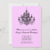 ピンクシャンデリアスウィート16パーティー 招待状 (裏面)