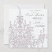 ピンクシャンデリア卒業パーティー招待状 招待状 (裏面)