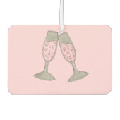 ピンクシャンパパーソナライズされたン結婚ズブライダルシャワー カーエアーフレッシュナー (正面)